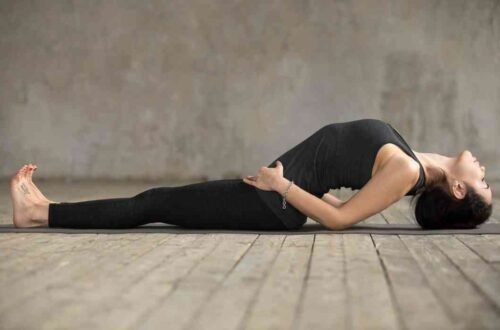 fish pose or matsyasana pose in yoga