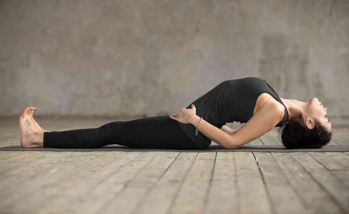 fish pose or matsyasana pose in yoga