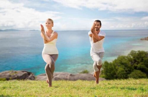garudasana or eagle pose