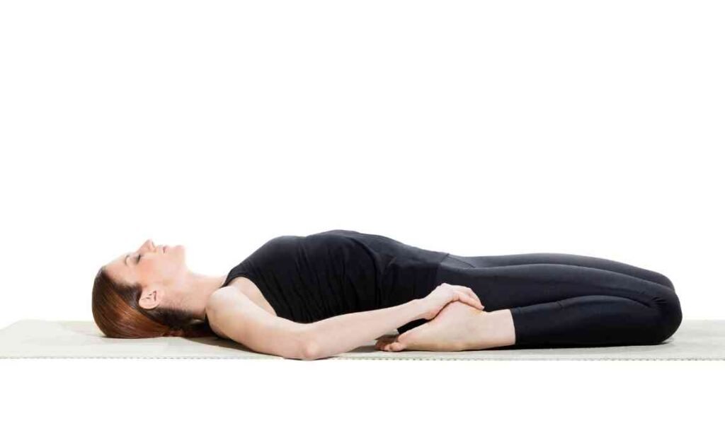 supta virasana or reclining hero pose